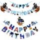 thumbnail image 4 of Banderín colgante para fiesta de cumpleaños con temática pirata, banderines de animales marinos, decoración para fiestas (pirata brillante), 4 of 6