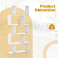 thumbnail image 3 of Costway 2 PCS 5-Tier Bookshelf Geometric S-Shaped Bookcase Room Divider Storage Display White, 3 of 10