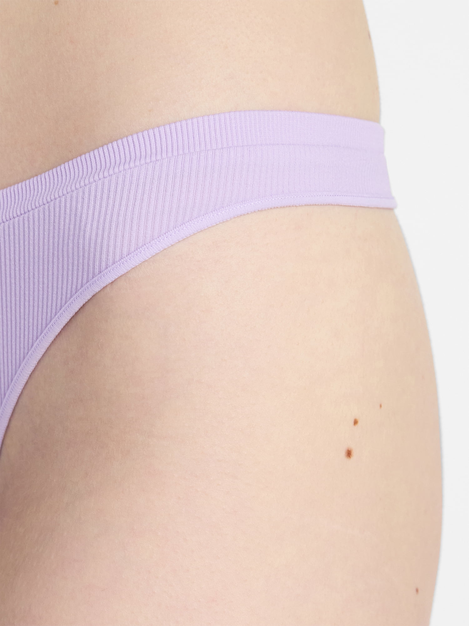No Boundaries Seamless High Leg Thong Panties, 3-Pack, Women's XS-XXXL