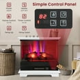 thumbnail image 6 of Giantex 27" Electric Fireplace Heater, Freestanding Fireplace Stove w/Remote Control, 3-Sided View, White, 6 of 8
