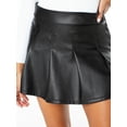 thumbnail image 6 of Celebrity Pink Women's Faux Leather Pleated Skort, Sizes XS-XXXL, 6 of 6