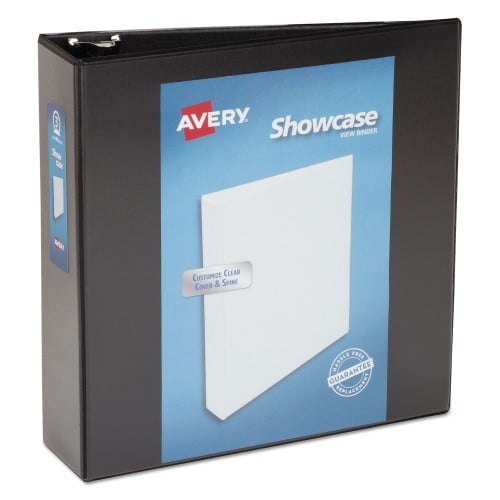 New Avery Showcase Economy View Binder with Round Rings, 3 Rings, 3' Capacity, 11 x 8.5, Black,Each