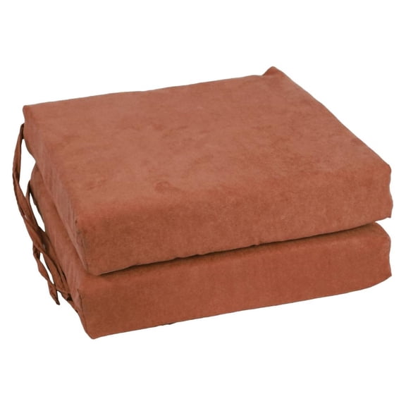 Blazing Needles Indoor 16" x 16" Microsuede Chair Cushion, Spice