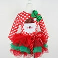 thumbnail image 1 of KONBECA Baby Girls Christmas Dresses, Long Sleeve Lace Princess Gauze Dress, Kids Pageant Flower Girl Dress, Newborn Girls Christmas Romper Tutu Dress Green (1-2 Years), 1 of 8