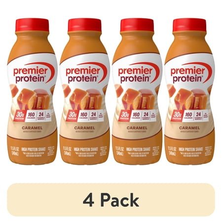 (4 pack) Premier Protein Shake, Caramel, 30g Protein, 11.5 fl oz, 1 Ct