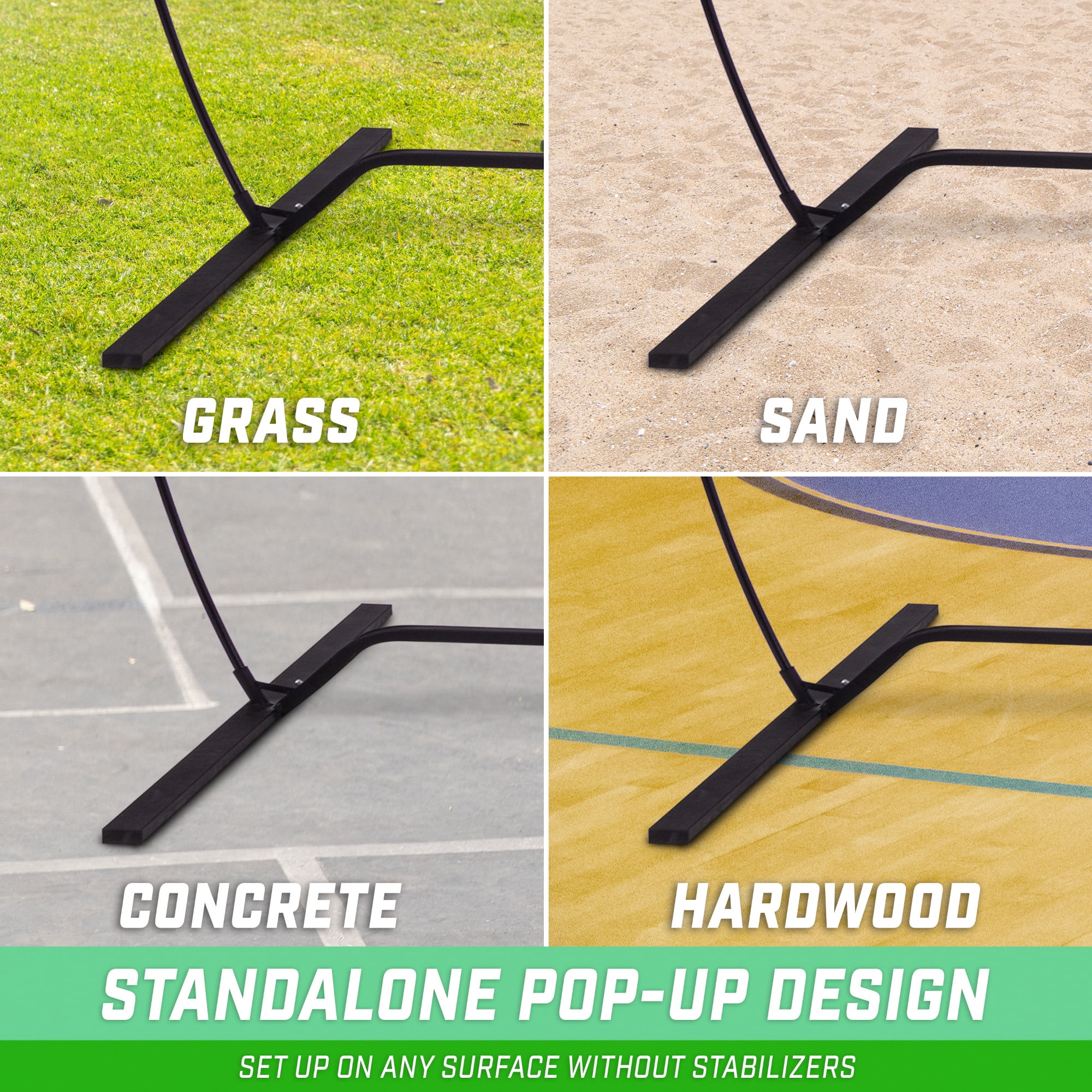 GoSports 12 ft Freestanding Volleyball Training Net for Indoor our Outdoor Use - Instant Setup and Height Adjustable