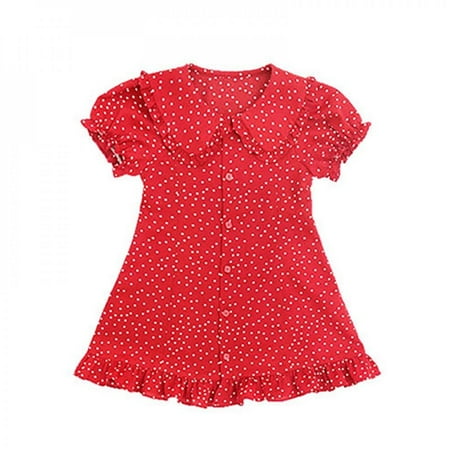 

Toddler Girls Dresses Children s Lapel Jumpsuit Summer Girl Sweet Dress Polka Dot Jumpsuit Children s Pants Baby Kids Clothing