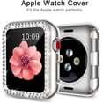 thumbnail image 5 of ANTHOUSE Compatible with Apple Watch Band 41mm + Case, Women Jewelry Bling Diamond Metal Strap & 2 Pack Bumper Frame Screen Protector for iWatch Series 8 7(Black), 5 of 14