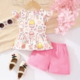 thumbnail image 3 of Girls Summer Clothes Toddler Outfits for Girl Clothing Sets Ice Cream Shirt and Pink Shorts Cute Short Sets 4T (866), 3 of 6