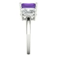 thumbnail image 3 of Three-Stone Engagement Ring for Women - 4ct Natural Amethyst in 14K White Gold Promise Ring, 3 of 6