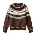 thumbnail image 5 of Sweater for Women Color Block Casual Relaxed Long Sleeve Tops Fall Winter Round Neck Pullover Blouse Daily Wear, 5 of 5