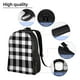 thumbnail image 5 of Disketp White And Black Plaid Mochila Unisex de Apertura Lateral Completa, Mochila para Laptop para Escuela, Trabajo y Viajes, 5 of 8