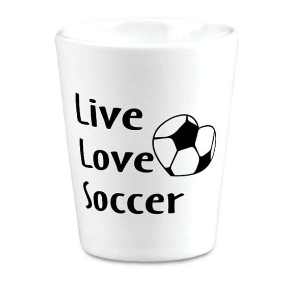 Ceramic Shot Glasses Live Love Soccer Euro Cup Bar Supplies Accessories 2 Oz
