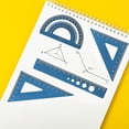 thumbnail image 3 of (Azul) Regla cuadrada transportadora, escuadra escolar, con estuche de almacenamiento, juego de matemáticas de aleación de aluminio, 3 of 5