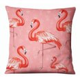 thumbnail image 1 of S4Sassy Home Decorative Square Pink Flamingo Print Throw Cushion Cover-Choose Size-14 x 14 Inches, 1 of 4