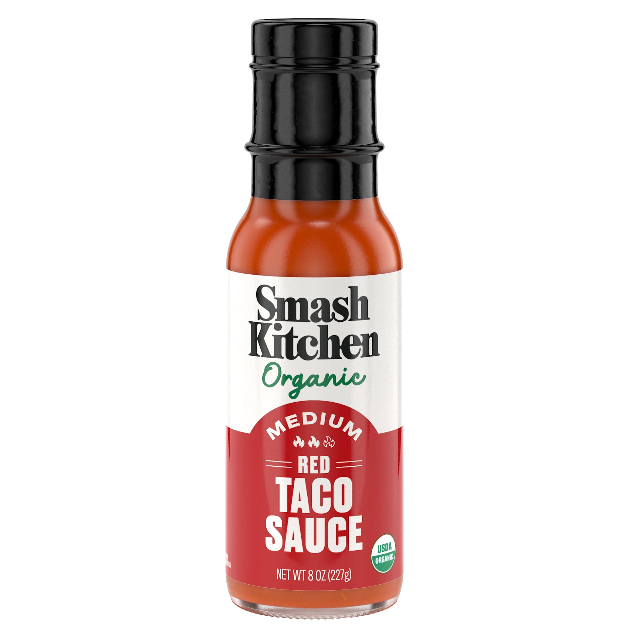 (2 pack) Smash Kitchen Organic Medium Red Taco Sauce, 8 oz