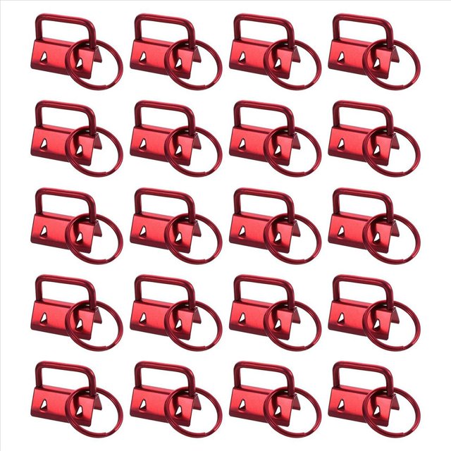 20 llaveros con anillas para correas de bolsos, color rojo.