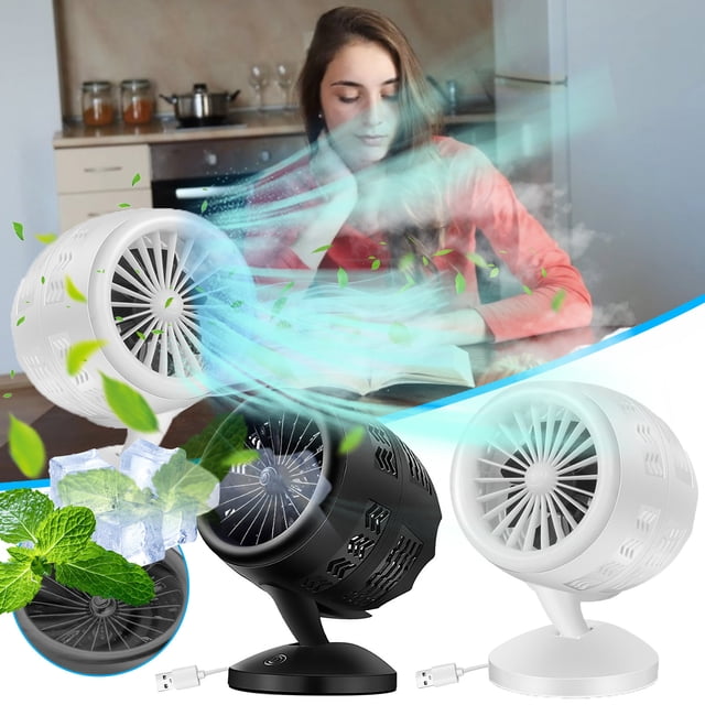 Fiudx Ofertas De La Semana Nuevo Ventilador Turbo Portátil Usb De Doble Hoja, Mini Ventilador