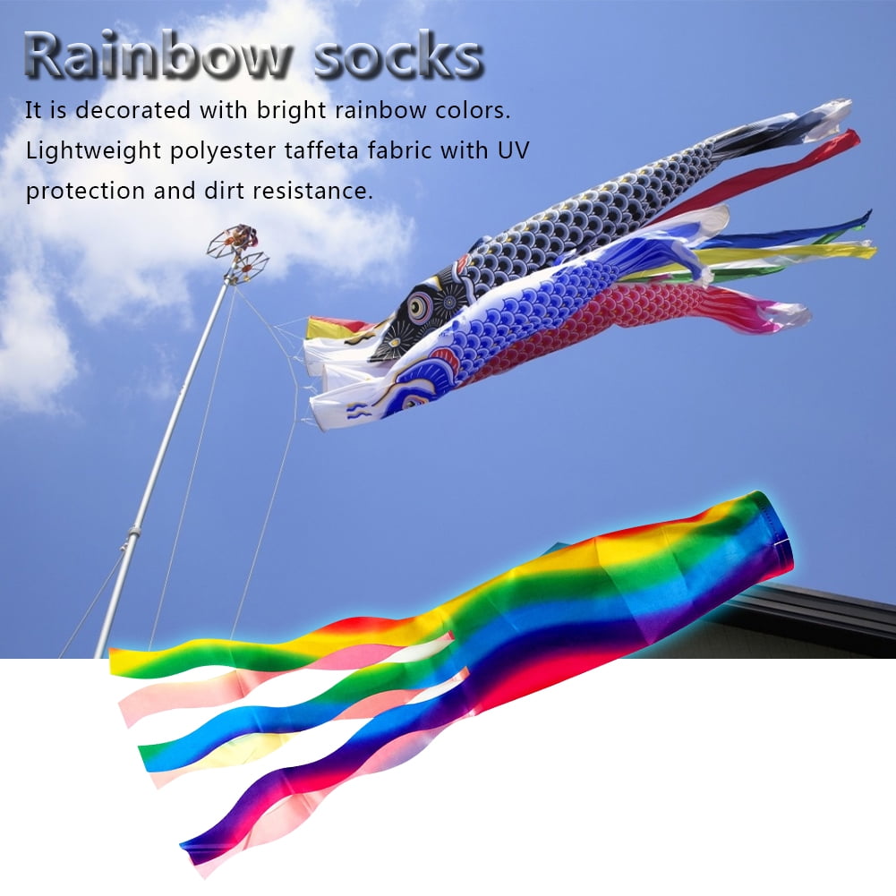 Rainbow Column Flag Windsock Colorful Hanging Decoration Red Orange Yellow Green Blue Purple Walmart Com Walmart Com