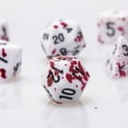 thumbnail image 5 of D&D(fuchsia) Ensemble de dés avec Rouleau Irrégulier Points Rouges Ensanglantés dés de Jeu de Rôle en Polyèdre Ensemble de dés D20 de 7 Dungeons et Dragons, 5 of 5