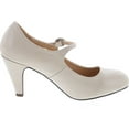 thumbnail image 6 of CHASE & CHLOE KIMMY-21 Women's Round Toe Pierced Mid Heel Mary Jane Style Dress Pumps, Nude, 10, 6 of 7