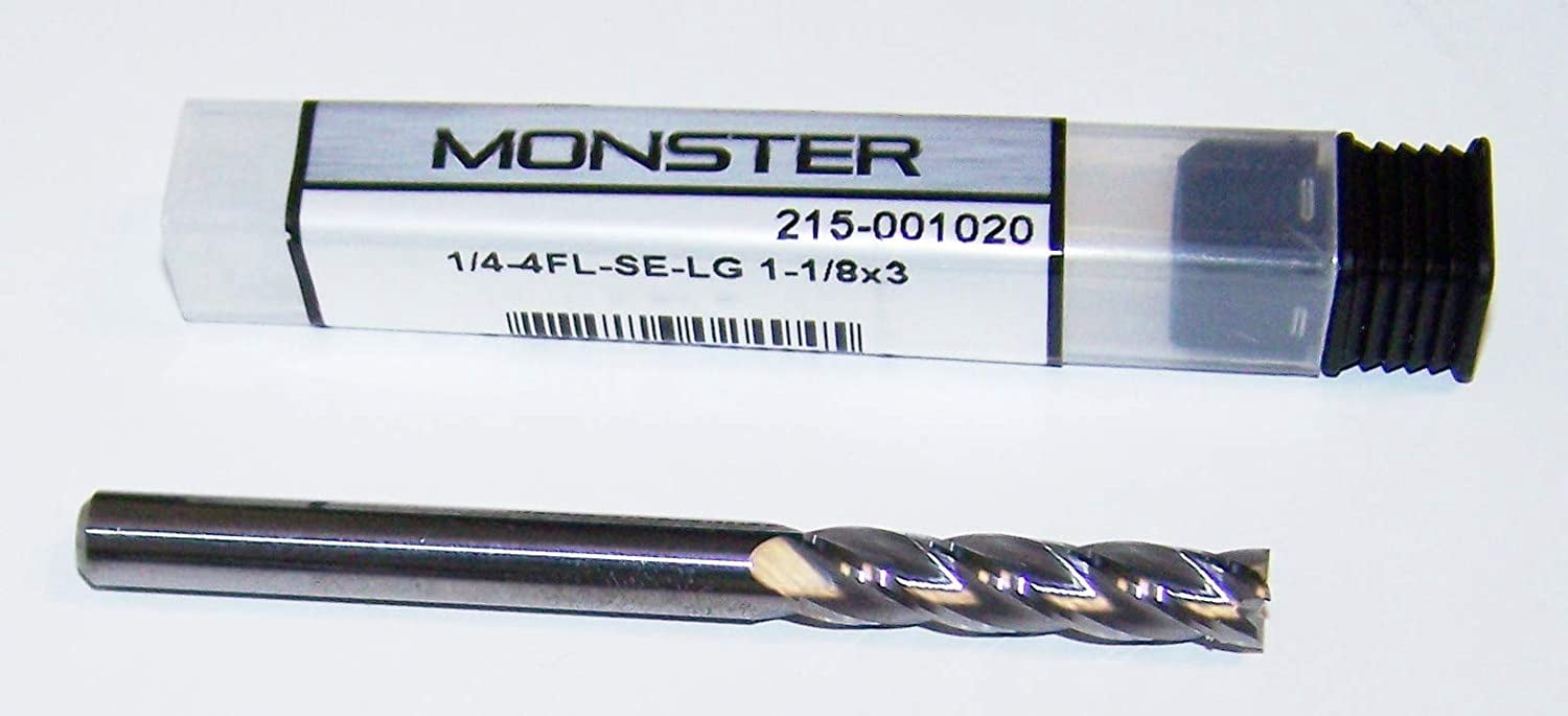 Manufacturer Varies Carbide End Mill, 1/4In, 4FL, Single, 3In 215-001020
