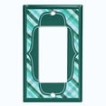thumbnail image 5 of Metal Light Switch Plate Outlet Cover Vintage Teal Frame Plaid Wallpaper WAL039, 5 of 13