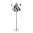 thumbnail image 6 of Teamson Home Outdoor Solar Tulip and Butterfly Kinetic Windmill Sculpture with LED Light, Teal, 6 of 9