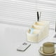 thumbnail image 4 of Cesta de almacenamiento de plástico para Cubos para Organizador de Baños | Azul Beige Rosa | Soporte de escritorio con 4 compartimentos | Brochas de maquillaje, bastoncillos de algodón, compresas, 4 of 6