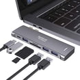 thumbnail image 1 of Adaptador USB C para MacBook Air / MacBook Pro 2020 2019 2018 13 "15" 16", 6 en 1 concentrador USB-C con 3 puertos USB 3.0, lector de tarjetas USB C a SD / TF y puerto Thunderbolt 3 PD de 100 W, 1 of 2