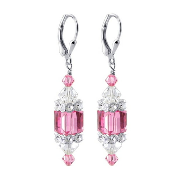 Gem Avenue - Gem Avenue Sterling Silver Swarovski Elements Pink Crystal ...