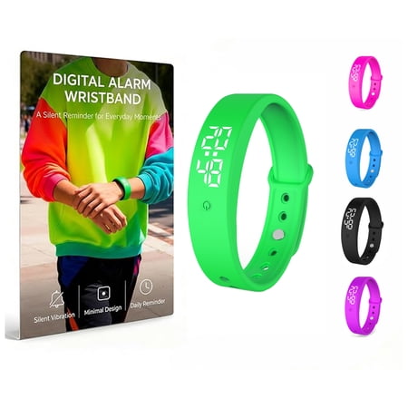 Vibrating Alarm Wristband Silent Wrist Alarm Clock Watch Wind Up Bands for People No Batteries Vibro Band Bracelet for Heavy Sleepers Dawn Wake Up Sleeper That Won't Wake Partner