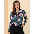 thumbnail image 2 of Dde San Patricio ChaqueDe Bombardero Floral LigeCon CremalleY Cuello Alto PaMujer Verde azulado XL, 2 of 6
