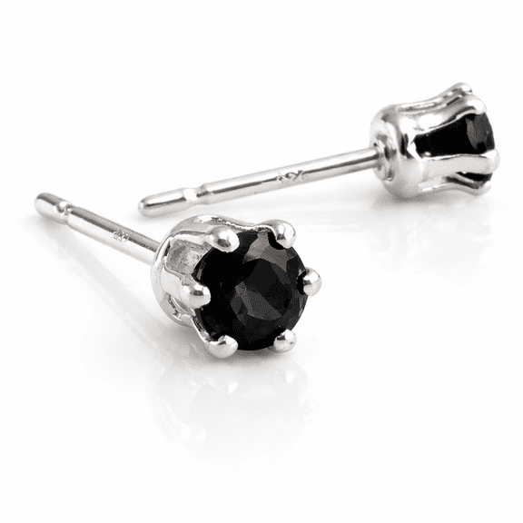 Sterling Silver Post Stud Piercing Earrings for Cartilage Tragus Helix Multiple Piercing Hypoallergenic Birthstone Jewelry for Women (Black Spinel 3mm | 6 Prongs)
