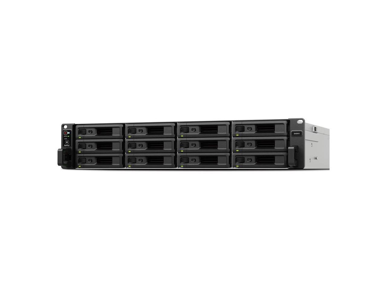 Synology SA3610 NAS Storage System - 1 x Intel Xeon D-1567 Dodeca-core (12 Core) 2.10 GHz - 12 x HDD Supported - 1740.80 TB Supported HDD Capacity - 0 x HDD Installed - 12 x SSD Supported - 1740.80...