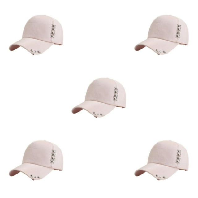 Decodeary Stay Stylish With Adjustable Ring Baseball Cap Any Occasion Cap With Rings Hat On Or Off Duty Match Style Party Pink 5Set