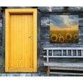 thumbnail image 2 of Outdoor Living and Style Yellow and Blue Sun with Sunflowers Outdoor Canvas Square Wall Art 24" x, 2 of 4