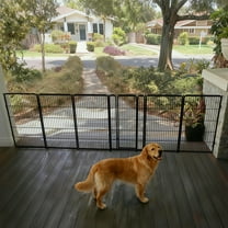 FXW Dog Gate Extra Wide Designed for Indoor Use, Adjustable Width Up to 165-inch Wide (40" H 6 Wire Panels for Medium and Large Dogs), Black