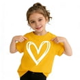 thumbnail image 5 of SGMVNU 2 Pack Girl's T Shirts Fashion Summer Short Sleeve Heart Print Graphic Tees Casual Loose Fit Basic Top, Size 11-12 Years, Red & Yellow, 5 of 6