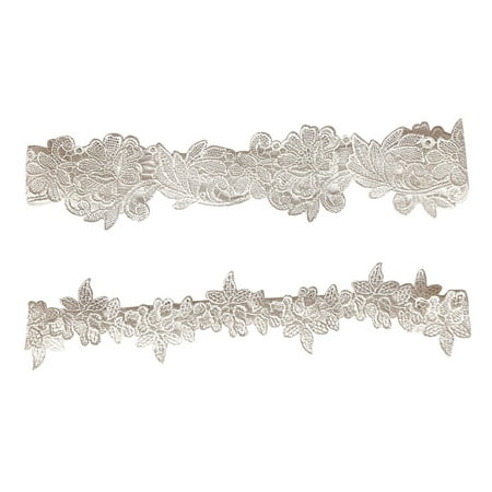 

2PCS Womens Garter Set Elastic Lace Flower Leg Ring Bridal Garter for Wedding