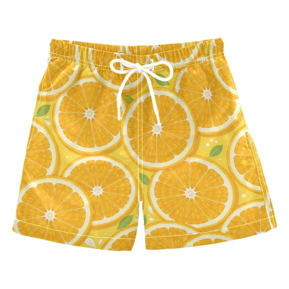 Boys' Swim Trunks Kids Beach Shorts Quick Dry Board Shorts Orange Slice Pattern 2T