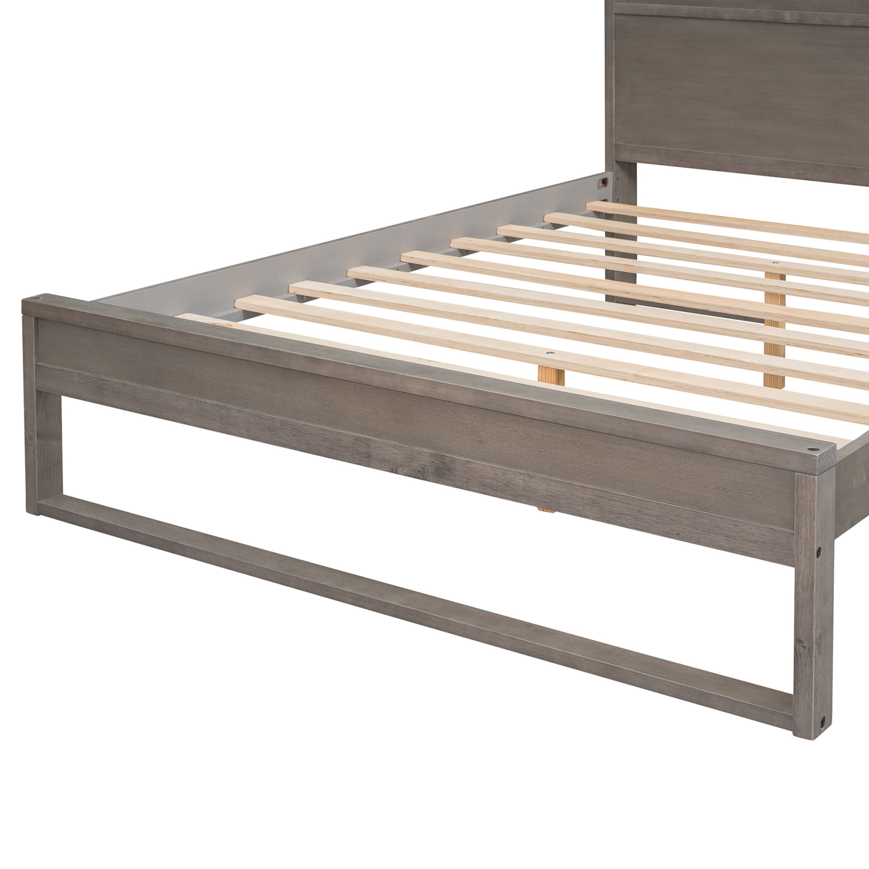 Bedroom Sets, Full Size Platform Bed with Storage Headboard, Sockets and USB Ports, Solid Wood Bed Room Set for Teens Adult Bedroom