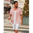 thumbnail image 4 of COOFANDY Casual Shirt for Men Button Down Shirts Short Sleeve No Tuck Shirts for Office Casual Wear, 4 of 6