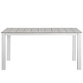 thumbnail image 2 of Modway Maine 63" Aluminum Patio Dining Table in White/Light Gray, 2 of 3