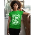 thumbnail image 3 of Full of Christmas Spirit Funny Skeleton Holiday Season Shirt for Women Womens Tshirt, 3XL, Green, 3 of 6