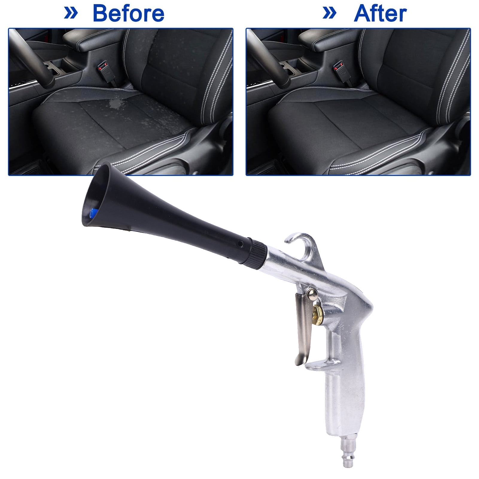 Nieyigj Car Interior Cleaning Air Blow Tool High Pressure Dust Removal Gun with 1/2 Inch Thread Interface Comfortable Grip for 6-9.2 Bar Air Compressor Auto Carpet Seat Washer (11.4 in / 29 cm)