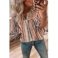 thumbnail image 1 of Women's Multicolor Striped 3/4 Sleeve Blouse, 1 of 4