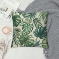 thumbnail image 2 of COMIO Tropical Palm Leaf Throw Pillow Covers Green Banana Leaves Print Pillow Case Hawaiian Plant Outdoor Decorative Pillowcase for Patio Deck Couch Bed Sofa Home White, 2 of 5