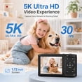 thumbnail image 2 of Ourlife 5K Digital Camera 80MP, Dual Screen WiFi Vlogging Device with 18X Zoom, Flash, 64GB Card, Point-and-Shoot for Teens Adults, Black, 2 of 10