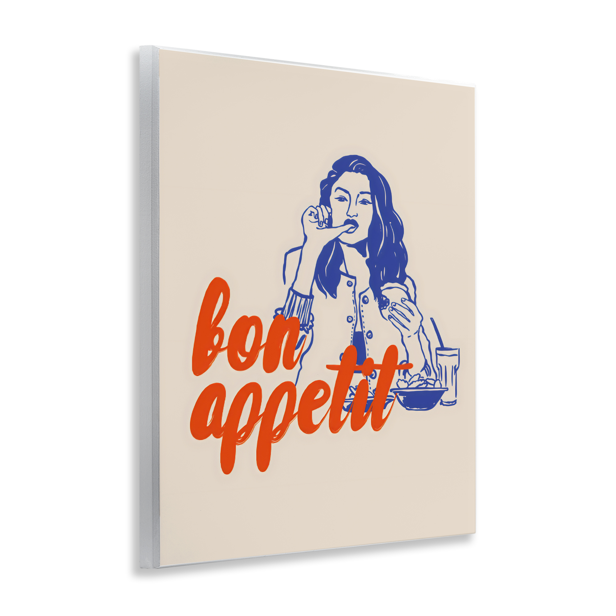 Stupell Industries Bon Appetit Woman Enjoying Meal Wall Plaque Art, design by The Prints Vibe